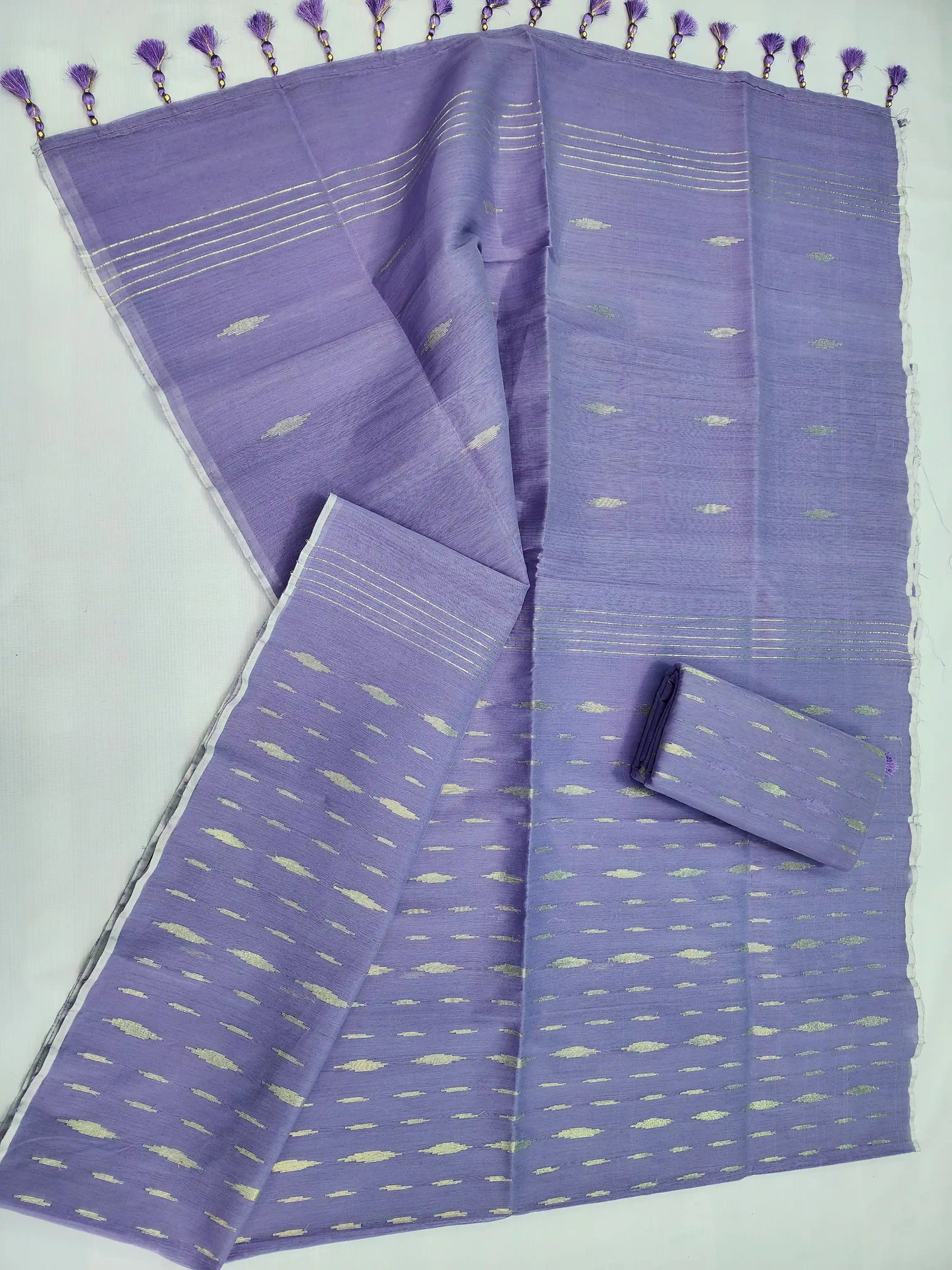 Jamdani Saree Lavender colour