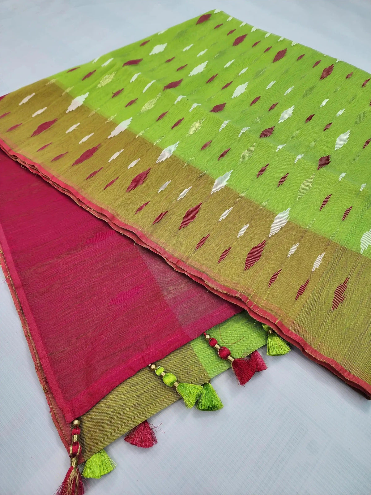 Lemon pink jamdani - rewayet.com.bd