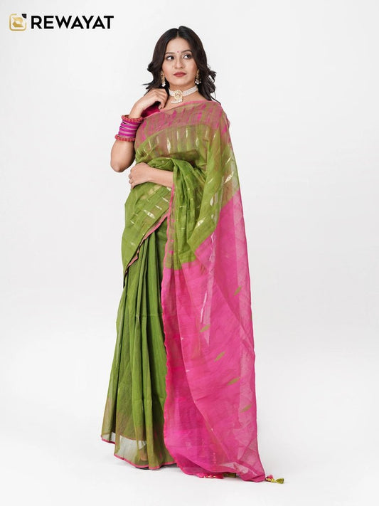 olive pink jamdani - rewayet.com.bd