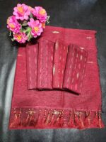 Drak Maroon half silk jamdani - Image 2