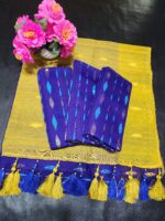 Blue yello half silk jamdani - Image 2