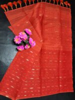 orange half silk jamdani