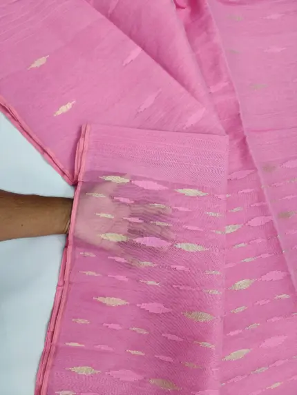 baby pink half silk jamdani