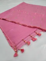 baby pink half silk jamdani - Image 2