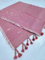 mof pink half silk jamdani - Image 2
