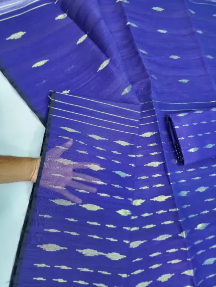 blue half silk jamdani