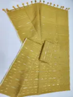 Mustard Yellow half silk jamdani - Image 3