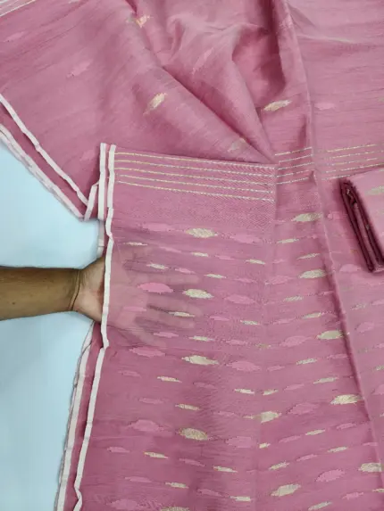mof pink half silk jamdani
