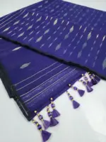 blue half silk jamdani - Image 2