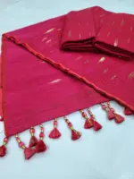 Magenta half silk jamdani - Image 2