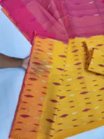 yello pink half silk jamdani