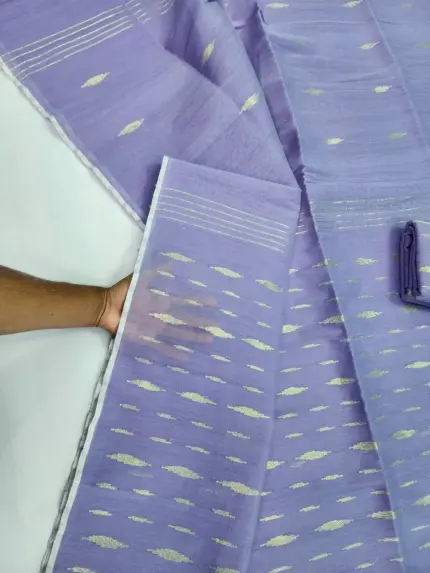 Lavender half silk jamdani