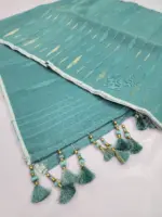 Powder Blue half silk jamdani - Image 2