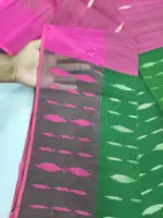 Botol green pink half silk jamdani - Image 2