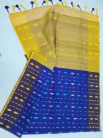 Blue yello half silk jamdani - Image 2