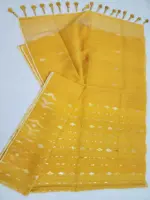 Mastered yellow half silk jamdani - Image 3