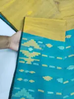 Seagreen yello half silk jamdani - Image 2