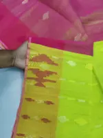 Lemon pink half silk jamdani - Image 2
