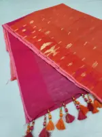 Orange Magenta fulpar half silk jamdani
