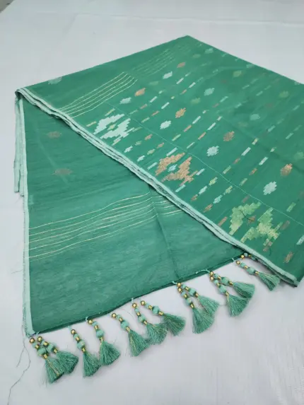 Mint Green fulparhalf silk jamdani
