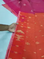 Orange Magenta fulpar half silk jamdani - Image 2