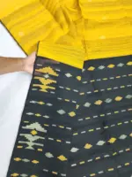 Black yello half silk jamdani - Image 2