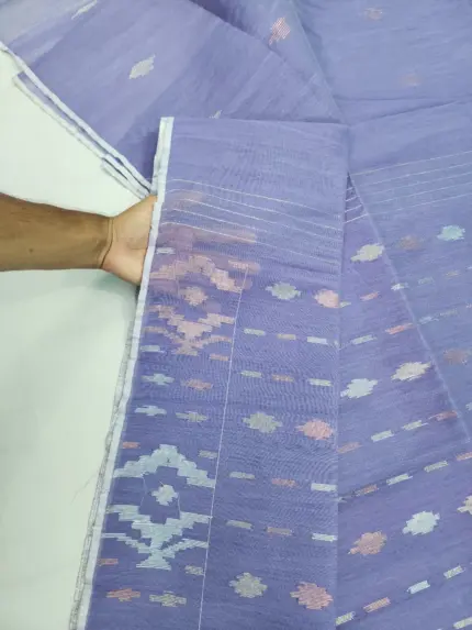 Lavender fulpar half silk jamdani