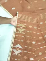 Coffee Brown half silk jamdani - Image 2