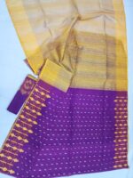 Purpul yellow half silk jamdani whit blouse - Image 3