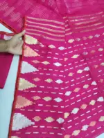 Magenta 3 jori tampol half silk jamdani whit blouse
