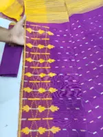 Purpul yellow half silk jamdani whit blouse