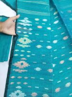 Seagreen half silk jamdani whit blouse