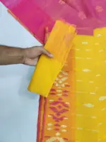 yello pink half silk jamsani whit blouse - Image 2