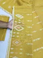 Mastered yellow half silk jamdani whit blouse