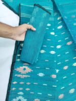 Seagreen half silk jamdani whit blouse - Image 2