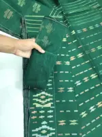 Bottol green 3 jori Half silk jamdani whit blouse - Image 2