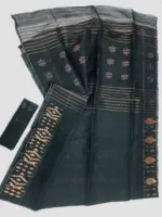 Copper Black half silk jamdani whit blouse - Image 3