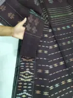 Dark coffee half silk jamdani whit blouse - Image 2