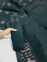 Copper Black half silk jamdani whit blouse - Image 2
