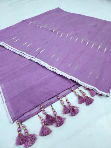 Orchid Purple half silk janmdani