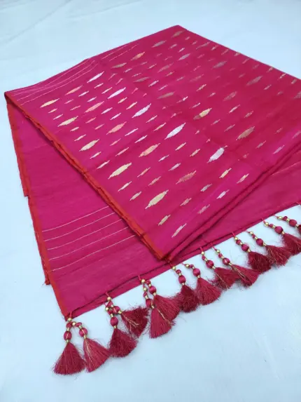 Magenta 3 jori half silk jamdani saee