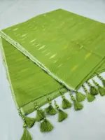 Lime Green Half silk jamdani