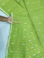 Lime Green 3 jori half silk jamdani - Image 2