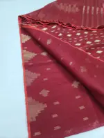 Maroon tampol half silk jamdani whit blouse - Image 4