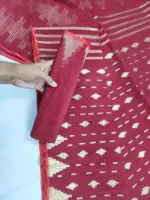 Maroon tampol half silk jamdani whit blouse - Image 2