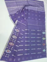 Lavender 3 jori Macher kata half silk jamdani whit blouse - Image 3