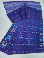 Blue firoja half silk jamdani whit blouse - Image 3