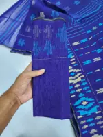 Blue firoja half silk jamdani whit blouse - Image 2