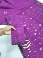 purpul ful-par half silk jamdani whit blouse - Image 2
