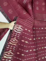 Mark maroon 3 jori half silk jamdani whit blouse
